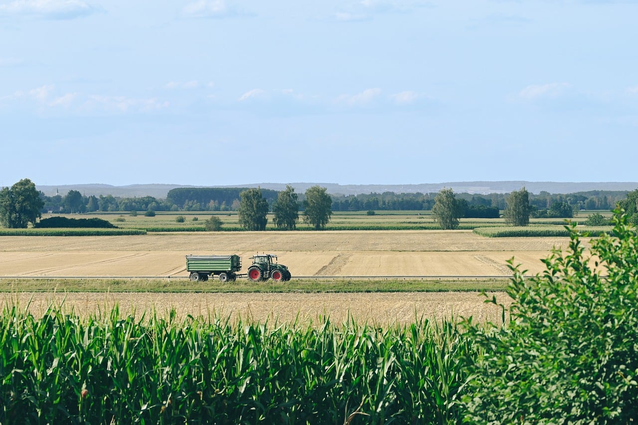 tractor in agricultural field